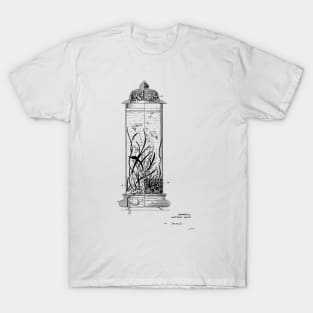 Illuminated Aquarium Vintage Patent Hand Drawing T-Shirt